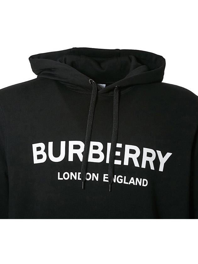 Logo Print Cotton Hoodie Black - BURBERRY - BALAAN 5