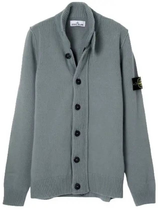 Lambswool Knit Cardigan Green - STONE ISLAND - BALAAN 2