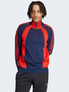 Logo Quarter Zip Jumper Knit Top Navy Red - ADIDAS - BALAAN 2