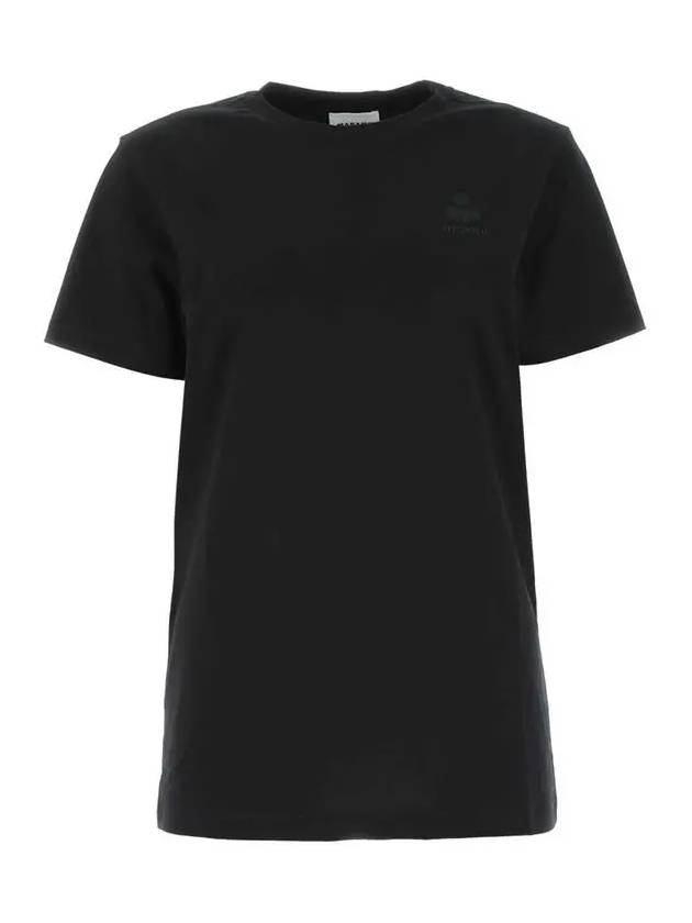 Aby Logo Short Sleeve T-Shirt Black - ISABEL MARANT - BALAAN 3