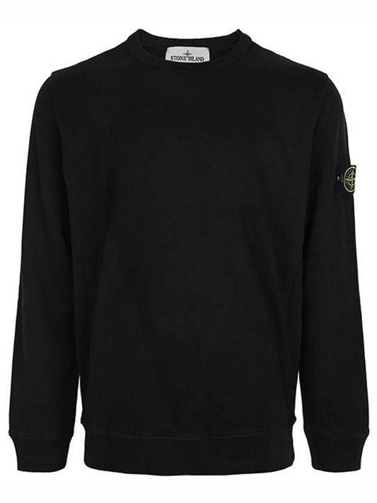 Wappen Patch Crew Neck Cotton Sweatshirt Black - STONE ISLAND - BALAAN 2