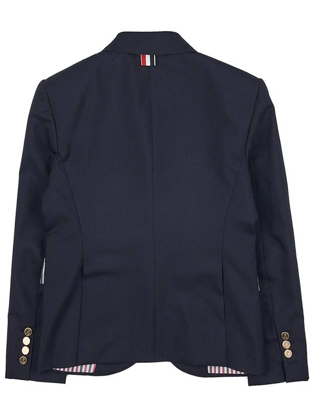 Plain Weave Slim Fit Wool Bland Blazer Jacket Navy - THOM BROWNE - BALAAN 3