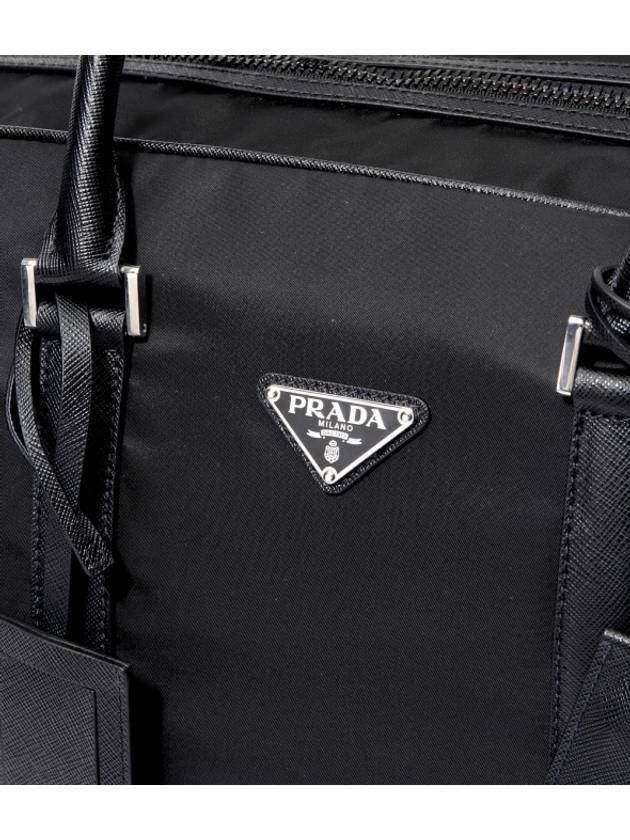 Re Nylon Saffiano Leather Duffel Bag Black - PRADA - BALAAN 6