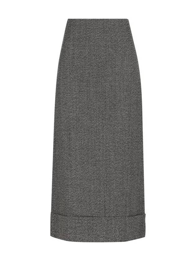 Women's Mouline Maxi Pencil Skirt Black - PRADA - BALAAN 2