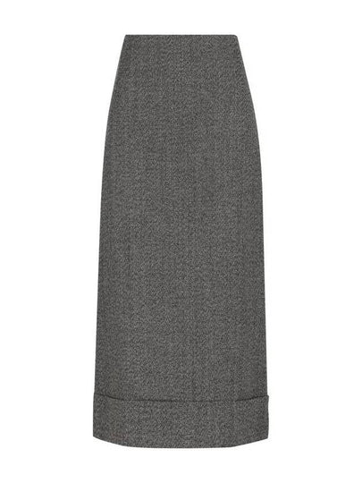 Women's Mouline Maxi Pencil Skirt Black - PRADA - BALAAN 2