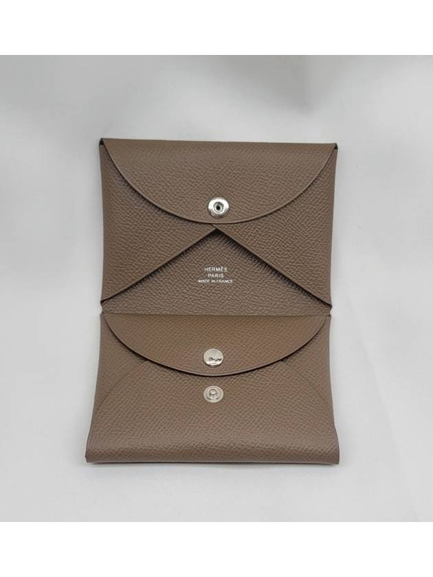 Calvi Duo Card Wallet Brown - HERMES - BALAAN 5