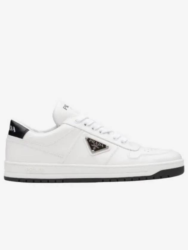 Downtown Perforated Leather Low Top Sneakers White - PRADA - BALAAN 2