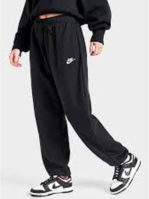 Club Fleece Mid-Rise Oversized Track Pants Black - NIKE - BALAAN 3