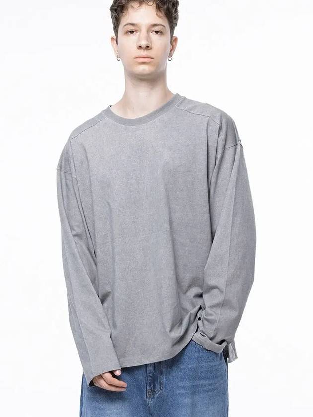 Men s M243TP03GR Pigment Slit Long Sleeve T Shirt Gray - CHANCE'S NOI - BALAAN 7