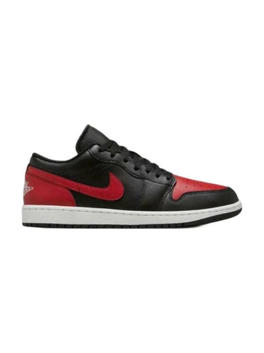 Air Jordan 1 Low Top Sneakers Black Red - NIKE - BALAAN 1