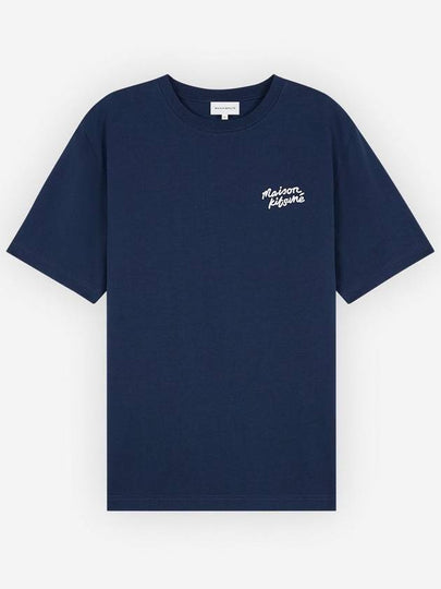 Handwriting Comfort Short Sleeve T-Shirt Ink Blue - MAISON KITSUNE - BALAAN 2