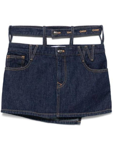 Double Waist Band Denim A-Line Skirt Dark Blue - VIVIENNE WESTWOOD - BALAAN 1