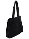 Woven Fabric Tote Bag Black - MIU MIU - BALAAN 4