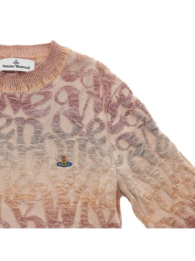 Logo Crew Neck Knit Top Beige - VIVIENNE WESTWOOD - BALAAN 5