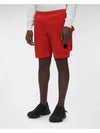 Men's Lens Wappen Chrome Beach Shorts Red - CP COMPANY - BALAAN 5