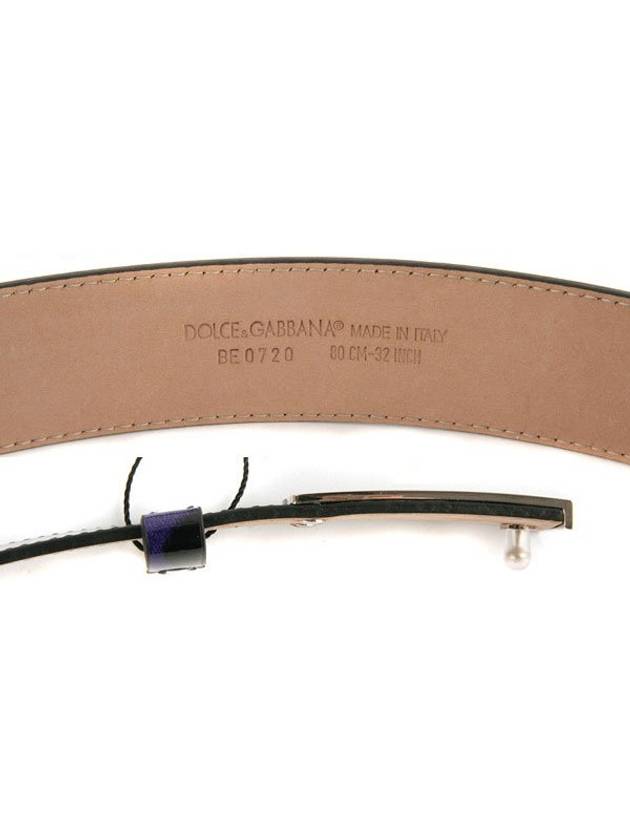 Enamel Buckle Glossy Leather Belt Purple - DOLCE&GABBANA - BALAAN 5