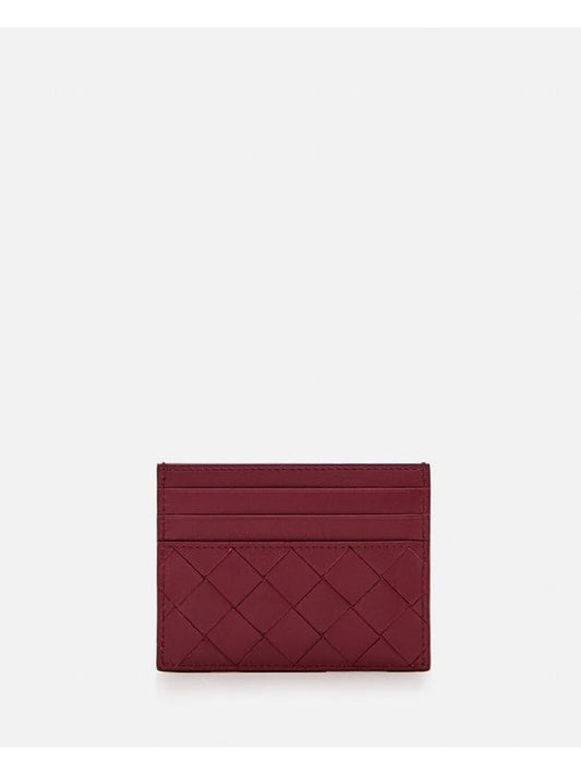 Intrecciato Leather Card Wallet Cherry Gold - BOTTEGA VENETA - BALAAN 1