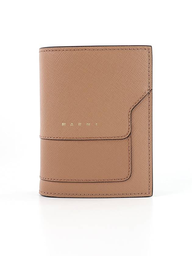 Saffiano Logo Half Wallet Pink Beige - MARNI - BALAAN 2