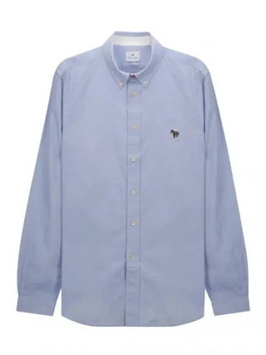 Zebra Patch Button Down Shirt Men Long Sleeve - PAUL SMITH - BALAAN 1