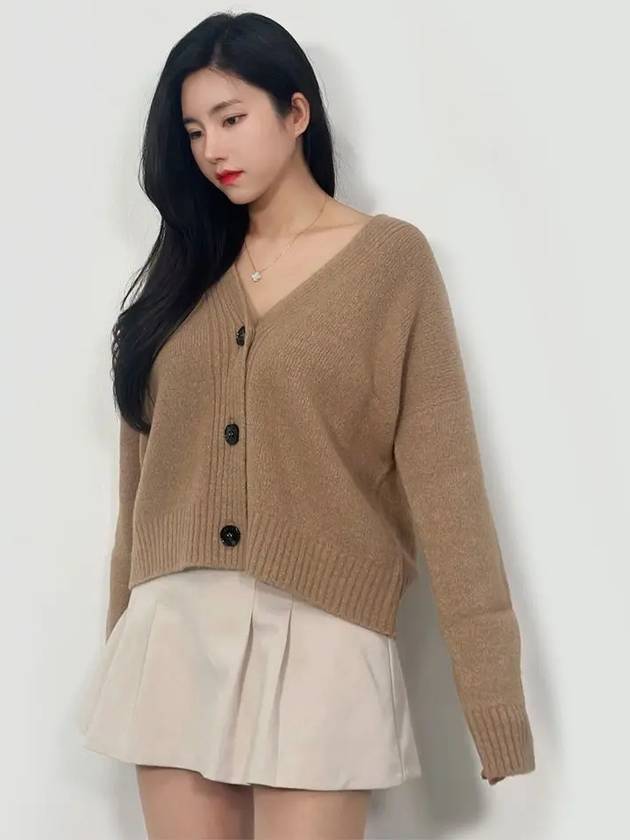 Magno Alpaca Cotton V-Neck Cardigan Camel - WEEKEND MAX MARA - BALAAN 2