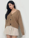 Magno Alpaca Cotton V-Neck Cardigan Camel - WEEKEND MAX MARA - BALAAN 3