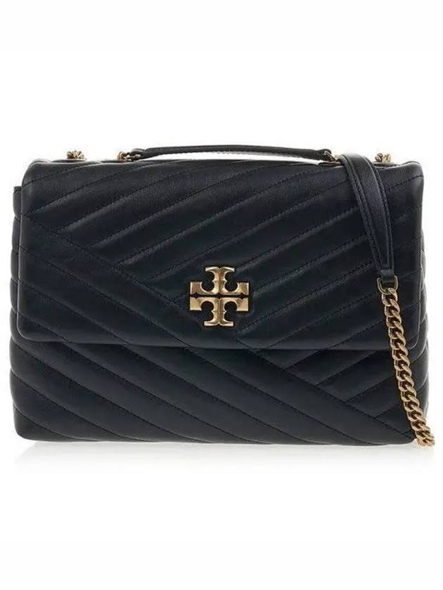 Kira Chevron Convertible Shoulder Bag Black - TORY BURCH - BALAAN 2