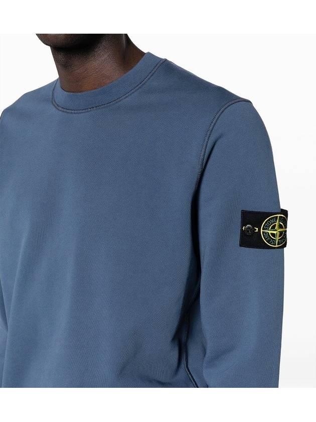 Compass Patch Cotton Sweatshirt Avio Blue - STONE ISLAND - BALAAN 6