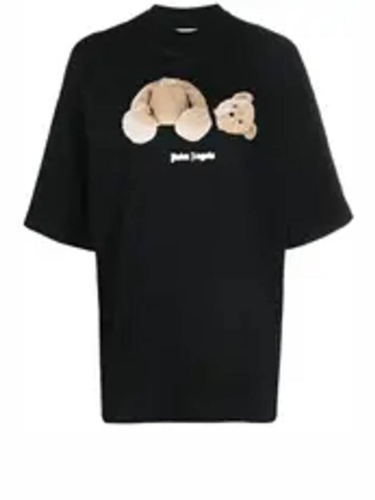 Bear Loose Tee BEAR LOOSE TEE Cotton Short Sleeve T-Shirt Black - PALM ANGELS - BALAAN 2
