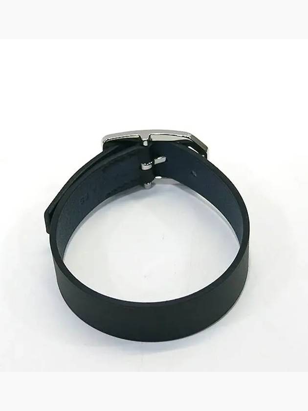 Black leather Paddock grand bracelet - HERMES - BALAAN 2