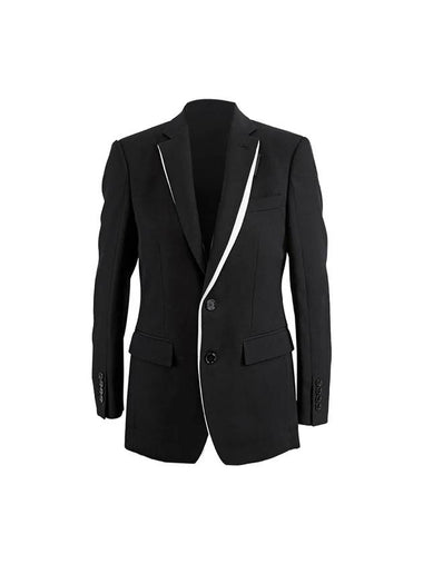 Men's Double Front Detail Jacket Black - BURBERRY - BALAAN 1