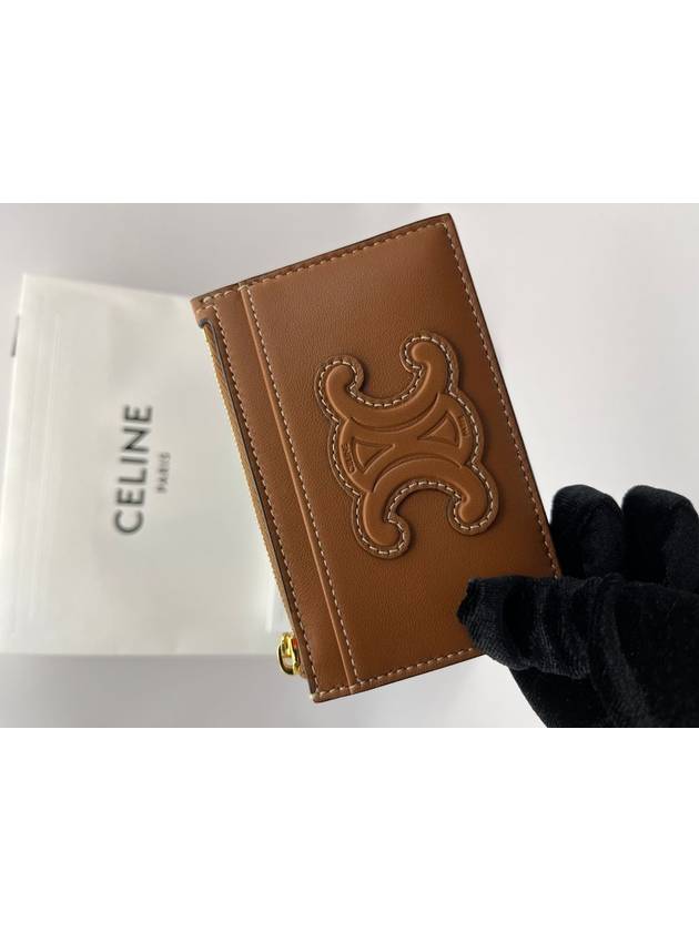 Triomphe Canvas Logo Card Wallet Tan - CELINE - BALAAN 6