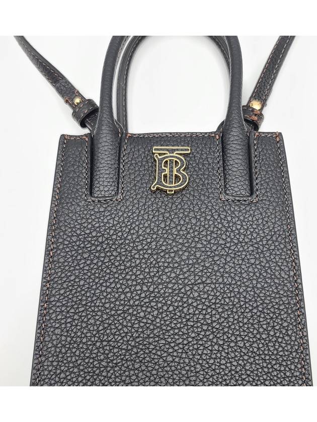 Frances Grainy Leather Mini Tote Bag Black - BURBERRY - BALAAN 8