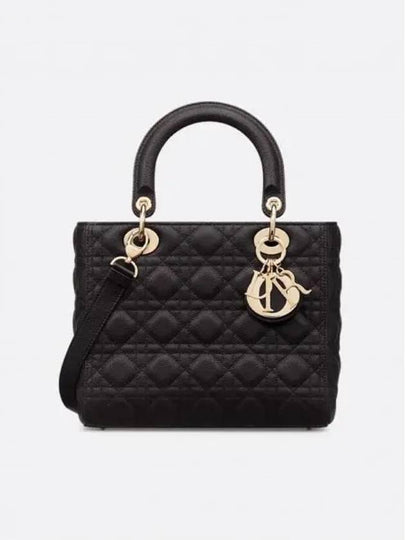 Lady Cannage Calfskin Medium Tote Bag Gold Black - DIOR - BALAAN 2