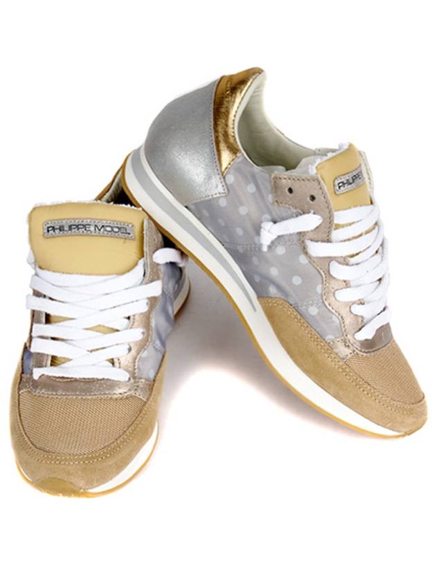 Tropez Height Insole Leather Low Top Sneakers Beige - PHILIPPE MODEL - BALAAN 4