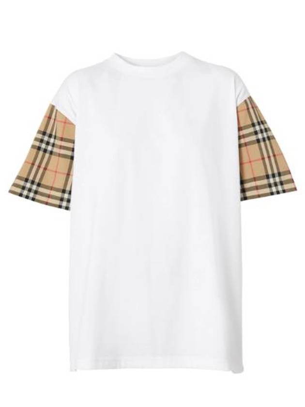 Vintage Check Sleeve Short Sleeve T-Shirt White - BURBERRY - BALAAN 6