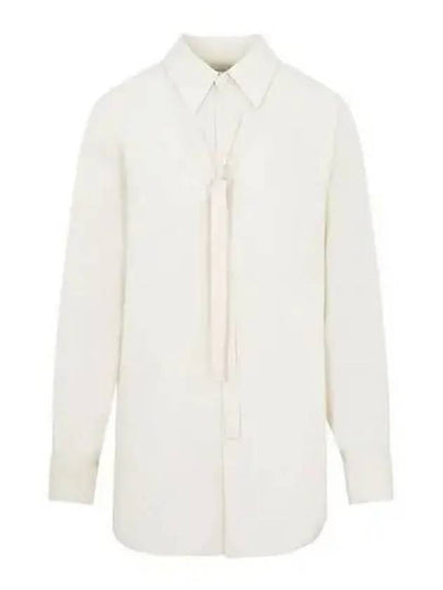 Tie Detail Satin Shirt White - LEMAIRE - BALAAN 2