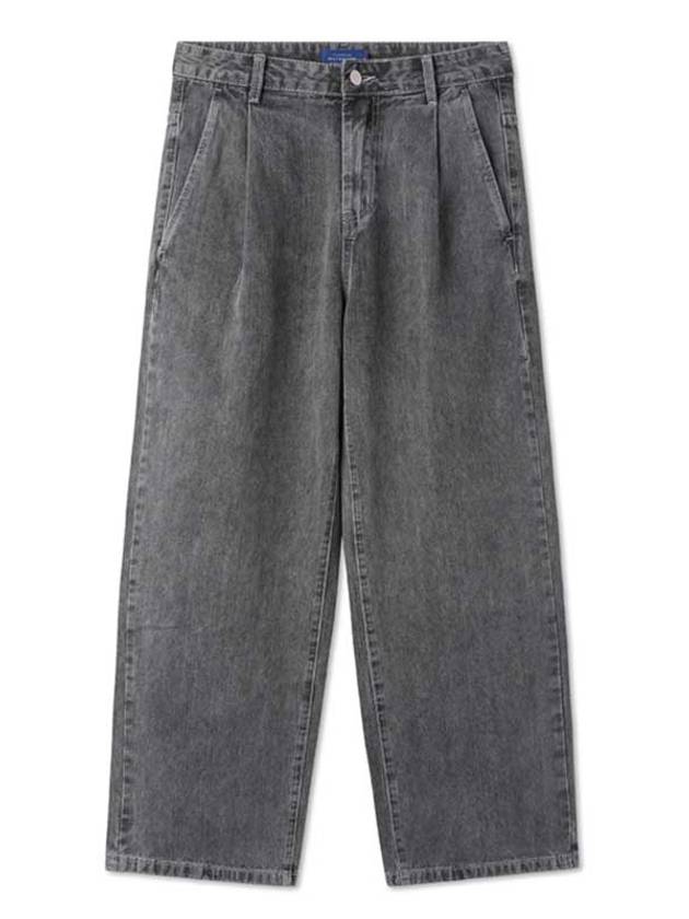 One tuck wide fit denim pants WASHED BLUE - BLACKBROWN - BALAAN 1