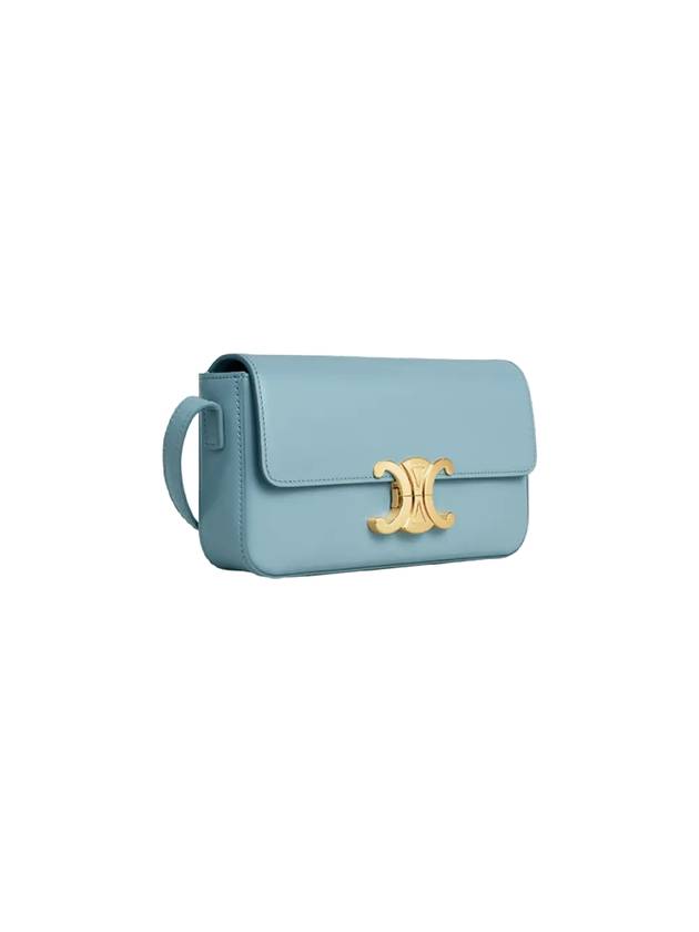 Claude Shiny Calfskin Shoulder Bag Blue - CELINE - BALAAN 3