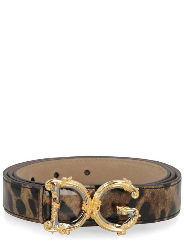 POLISHED leather belt WITH DG logo buckle BE1348AM568 HA93M LEO B0170476073 - DOLCE&GABBANA - BALAAN 2