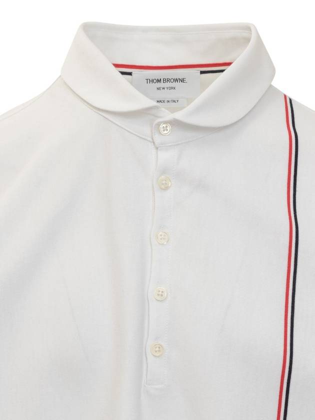 RWB Stripe Polo Shirt White - THOM BROWNE - BALAAN 5