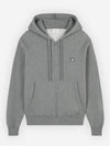 Foxhead Patch Comfort Zipper Hooded Medium Grey Melange - MAISON KITSUNE - BALAAN 2