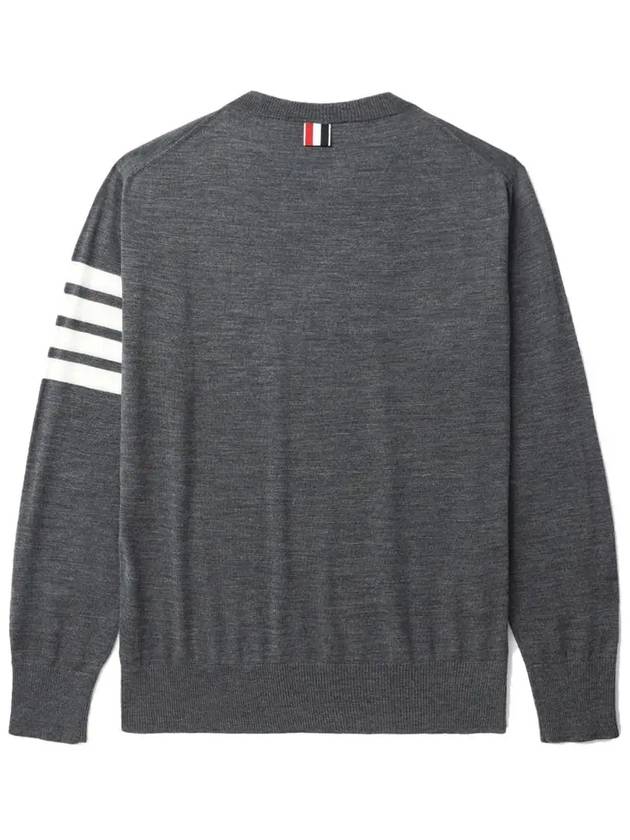 4 Bar Armband Classic Merino Wool Knit Top Medium Grey - THOM BROWNE - BALAAN 3