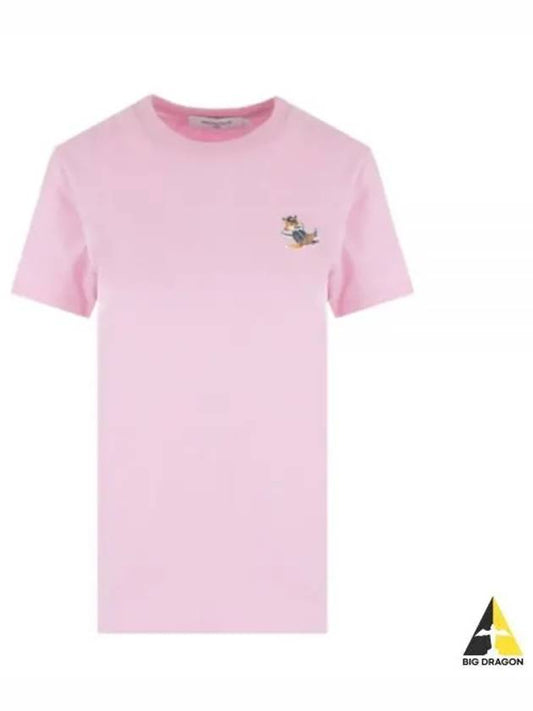 Dressed Fox Patch Short Sleeve T-Shirt Dusty Rose - MAISON KITSUNE - BALAAN 2