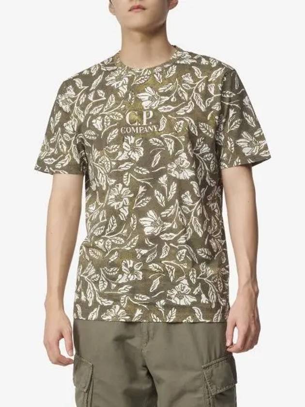 Floral Short Sleeve T-Shirt Green - CP COMPANY - BALAAN 2