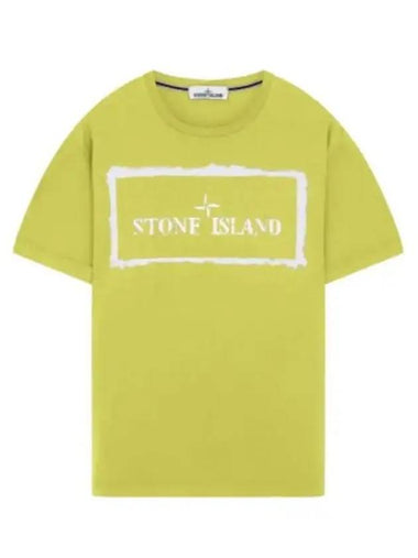 Stencil One Logo Short Sleeve T-Shirt Lime - STONE ISLAND - BALAAN 1