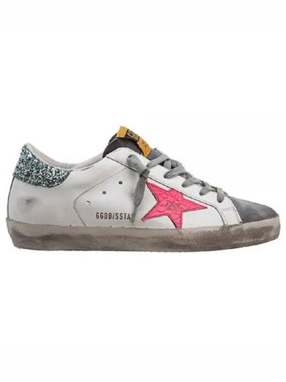 Women's Glitter Tab Superstar Classic Low Top Sneakers White - GOLDEN GOOSE - BALAAN 2