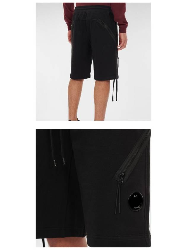 Men's Diagonal Raised Fleece Shorts Black - CP COMPANY - BALAAN 6