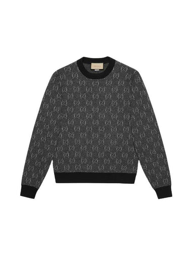 Men's GG Wool Jacquard Knit Top Grey - GUCCI - BALAAN 1