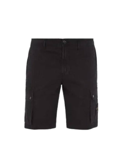 Men's Logo Patch Cargo Bermuda Shorts Black - STONE ISLAND - BALAAN 2