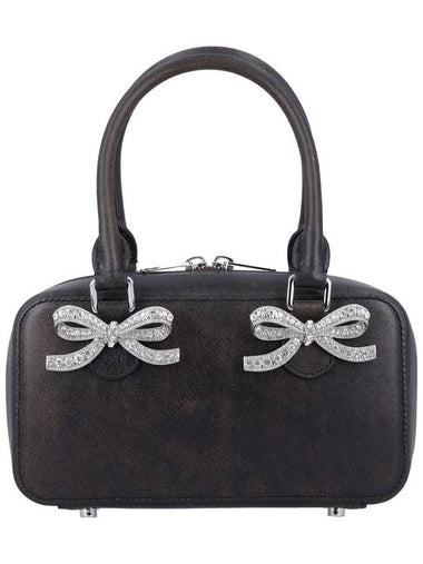 Self-Portrait Distressed Leather Mini Tote Bag - SELF PORTRAIT - BALAAN 1